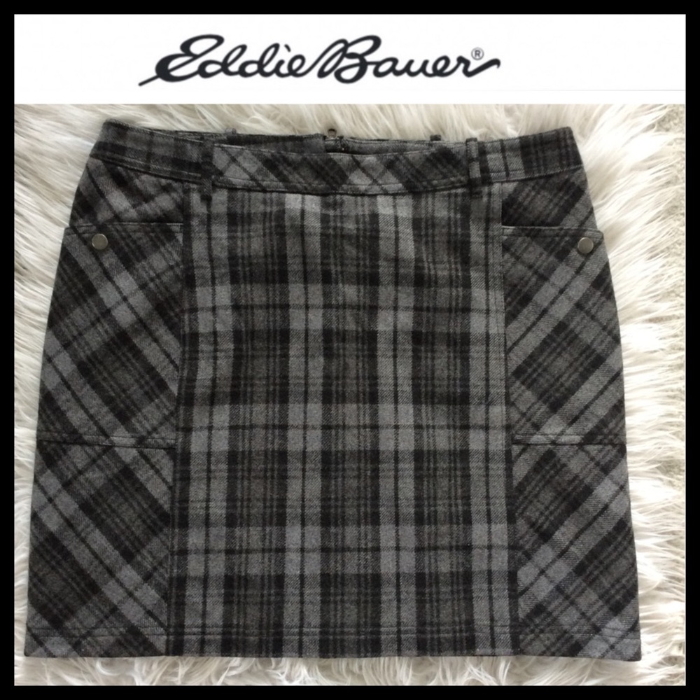 NWOT Eddie Bauer Plaid Wool Scouting Skirt